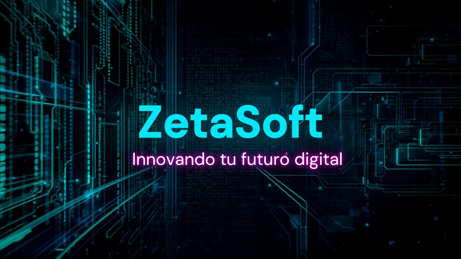 Ilustracion de circuitos electronicos con la marca ZetaSoft